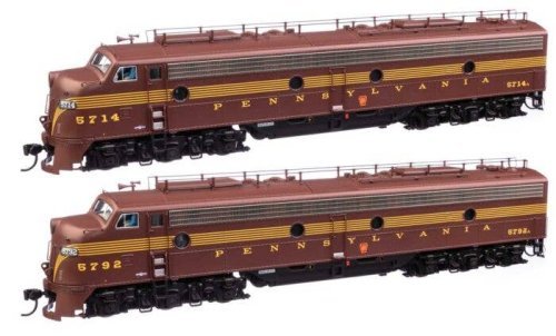 EMD E8 A-A with LokSound 5 Sound & DCC -- Pennsylvania Railroad 5714A, 5792A (Class EP-22 Tuscan, Five-Stripe), HO, WalthersProt