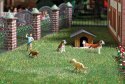 Playing Fetch with Dogs - Action Set -- 2 Dogs, 1 Throwing Figure, HO, Busch Gmbh & Co Kg 7896