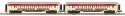 Madison Heavyweight Coach 2-Pack - 3-Rail - Ready to Run -- Strates Shows Red Train 2 Syracuse, 8 York, O, Atlas O 3001772B