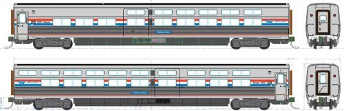 Viewliner II Sleeper - Ready to Run -- Amtrak 62518 Susquehanna River (Phase III silver red, white, HO, Kato USA Inc 356