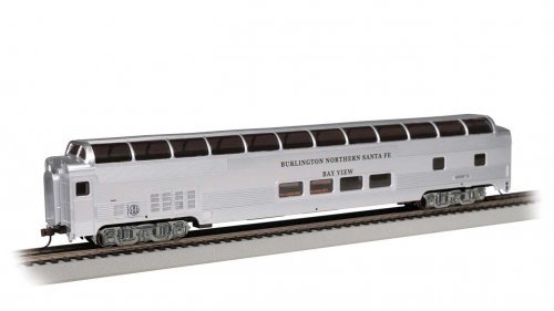 Budd 85′ Full-Length Dome with Lights - Ready to Run - Silver Series(R) -- Burlington Northe, HO, Bachmann Industries 13