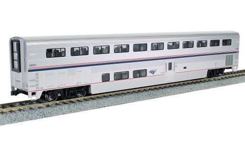 Superliner I Coach - Ready to Run -- Amtrak 34034 (Phase VI silver, blue, red), HO, Kato USA Inc 356058