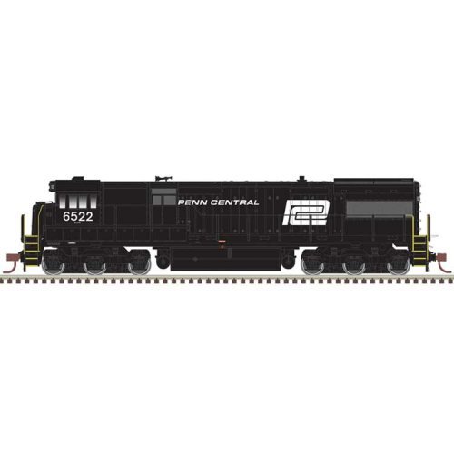 GE U28C - LokSound and DCC - Master(R) Gold -- Penn Central 6522 (black, white, Larg, HO, Atlas Model Railroad Co. 10004
