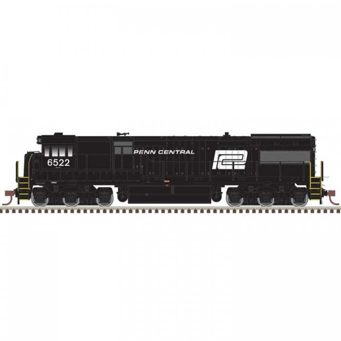GE U28C - LokSound and DCC - Master(R) Gold -- Penn Central 6522 (black, white, Larg, HO, Atlas Model Railroad Co. 10004