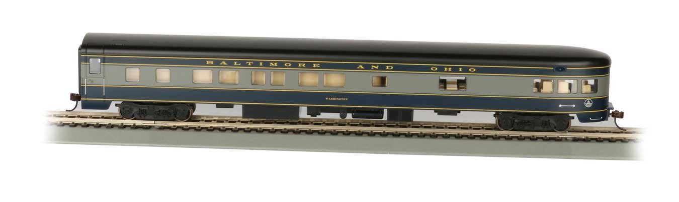 85′ Smooth-Side Observation w/Lights - Ready to Run -- Baltimore & Ohio, HO, Bachmann Industries 14303
