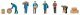 Forwarding Workers w/Packages & Barrels -- pkg(6), HO, Faller Gmbh 151609