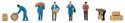 Forwarding Workers w/Packages & Barrels -- pkg(6), HO, Faller Gmbh 151609