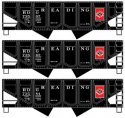 55-Ton Panel-Side 2-Bay Hopper 3-Pack - Kit -- Reading 73507, 73569, 73584 (black, red, Anthracite D, HO, Accurail Inc 2881