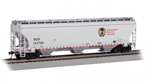 Trinity 5161 3-Bay Covered Hopper - Ready to Run -- Canadian Pacific SOO 121728 (gray, black, HO, Bachmann Industries 70