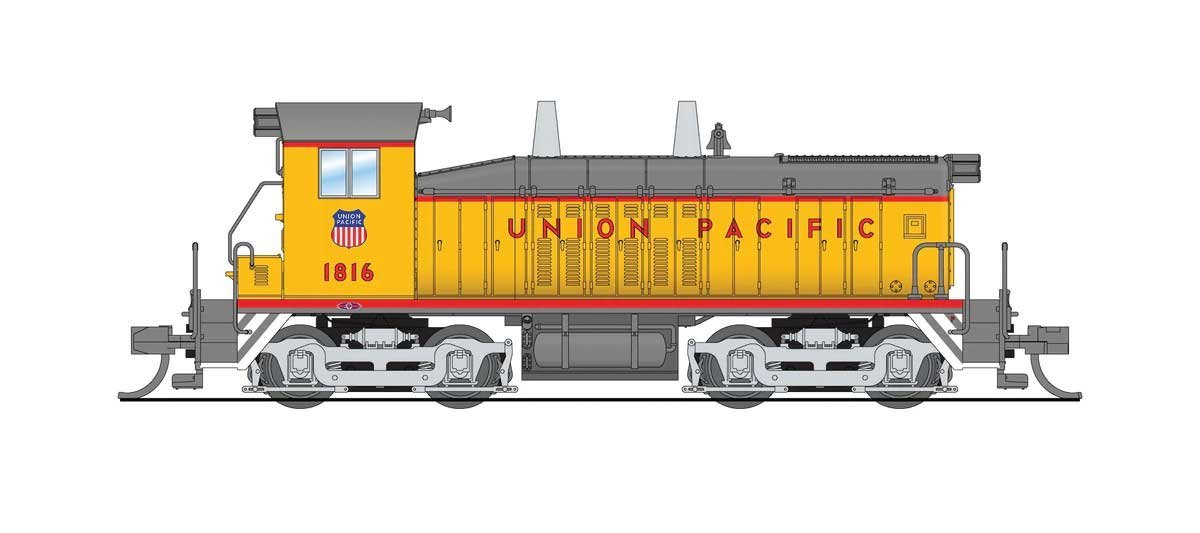 EMD SW7 - Standard DC - Stealth -- Union Pacific 1816 (Armour Yellow, gray, red, silver), N, Broadway Limited Imports 93