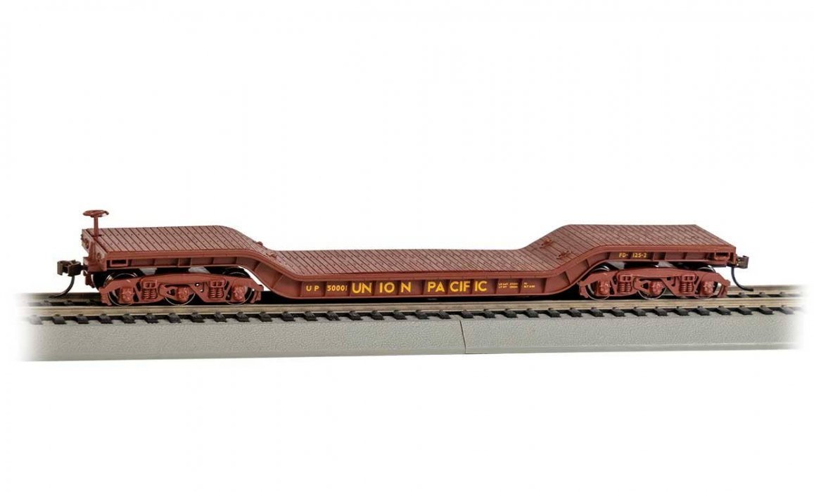52′ Depressed-Center Flatcar - Ready to Run - Silver Series(R) -- Union Pacific 50001, HO, Bachmann Industries 18338