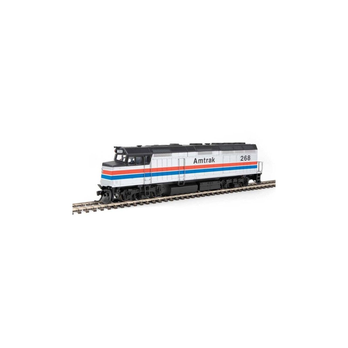 EMD F40PH - Standard DC -- Amtrak(R) 268 (Phase II silver, red, white, blue, black), HO, WalthersMainline 9464