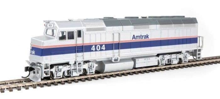 EMD F40PH - Standard DC -- Amtrak(R) 404 (Phase IV silver, Wide Blue, Thin Red, White Stripes), HO, WalthersMainline 9468