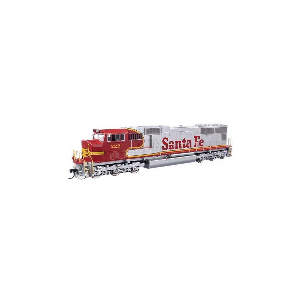 EMD SD75M - Standard DC -- Santa Fe 222 (red, silver, Superfleet), HO, WalthersMainline 11002