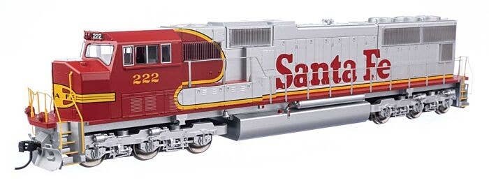 EMD SD75M - Standard DC -- Santa Fe 222 (red, silver, Superfleet), HO, WalthersMainline 11002