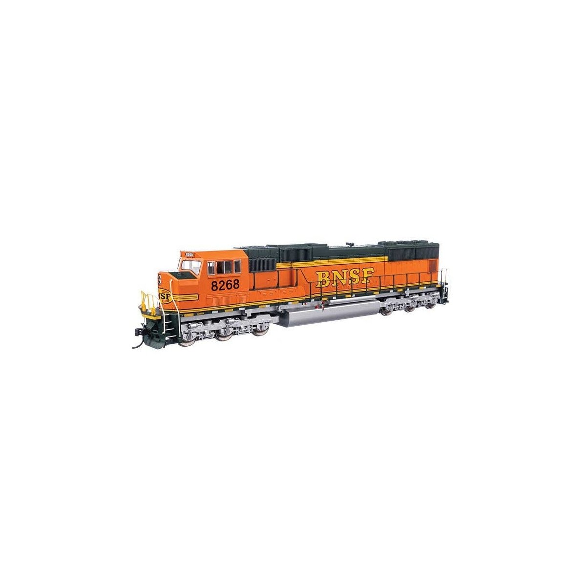 EMD SD75M - Standard DC -- BNSF Railway 8268 (orange, black, green, silver, Heritage II), HO, WalthersMainline 11003
