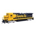 GE Dash 8-40B - ESU(R) Sound & DCC -- Santa Fe 7410 (blue, yellow), HO, WalthersMainline 19567