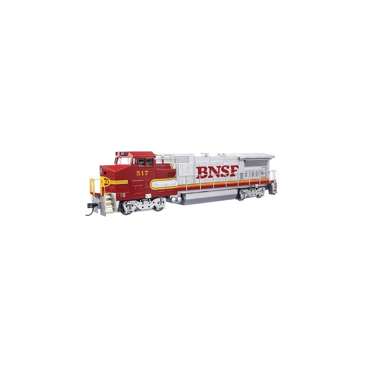 GE Dash 8-40BW - ESU(R) Sound & DCC -- Burlington Northern Santa Fe 517 (silver, red), HO, WalthersMainline 19569