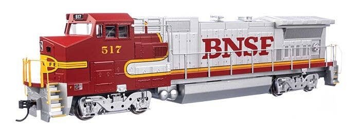 GE Dash 8-40BW - ESU(R) Sound & DCC -- Burlington Northern Santa Fe 517 (silver, red), HO, WalthersMainline 19569