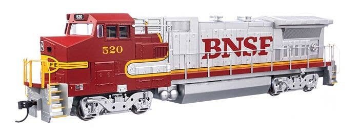 GE Dash 8-40BW - ESU(R) Sound & DCC -- Burlington Northern Santa Fe 520 (silver, red), HO, WalthersMainline 19570