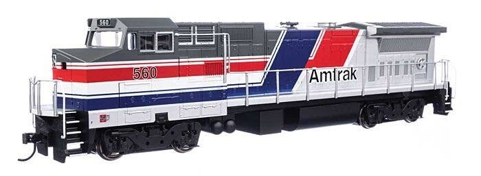 GE Dash 8-32BWH - Standard DC -- Amtrak(R) 560 - Phase III (silver, red, white & blue stripes), HO, WalthersMainline 9562