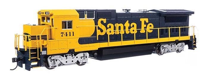 GE Dash 8-40B - Standard DC -- Santa Fe 7411 (blue, yellow), HO, WalthersMainline 9567