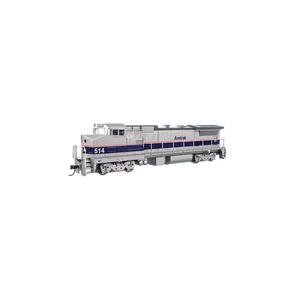 GE Dash 8-32BWH - Standard DC -- Amtrak(R) 514 - Phase IV (silver, blue stripe, red & white pinstripes), HO, WalthersMainline 95