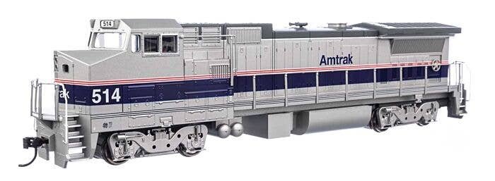 GE Dash 8-32BWH - Standard DC -- Amtrak(R) 514 - Phase IV (silver, blue stripe, red & white pinstripes), HO, WalthersMainline 95