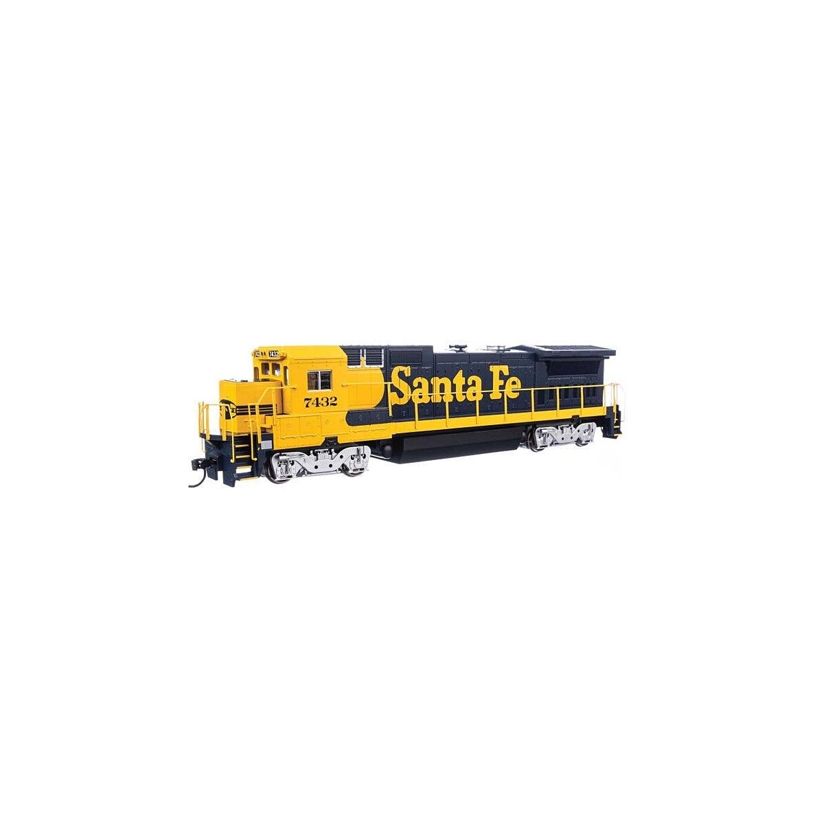 GE Dash 8-40B - Standard DC -- Santa Fe 7432 (blue, yellow), HO, WalthersMainline 9568
