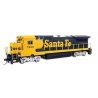 GE Dash 8-40B - Standard DC -- Santa Fe 7432 (blue, yellow), HO, WalthersMainline 9568