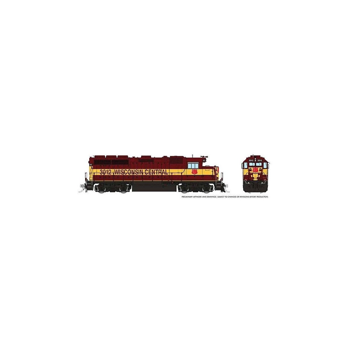 EMD GP40 - LokSound and DCC -- Wisconsin Central 3014 (1994, maroon, gold), HO, Rapido Trains Inc 40533