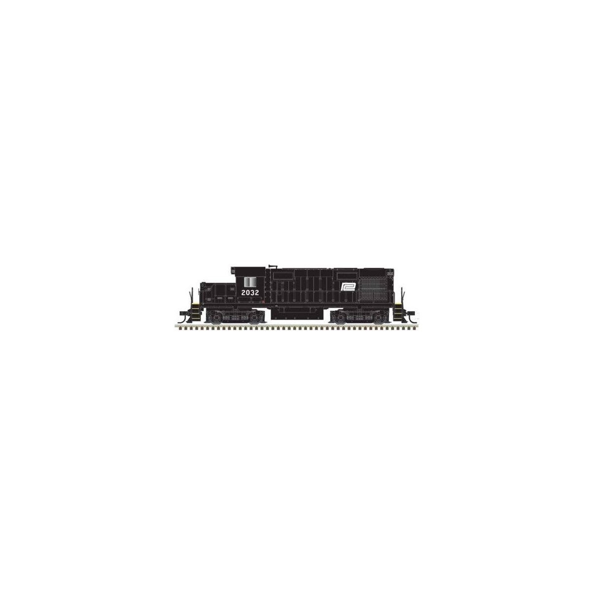 Alco RS32 - ESU Sound and DCC -- Penn Central 2032 (black, white), HO, Trainman 10004373