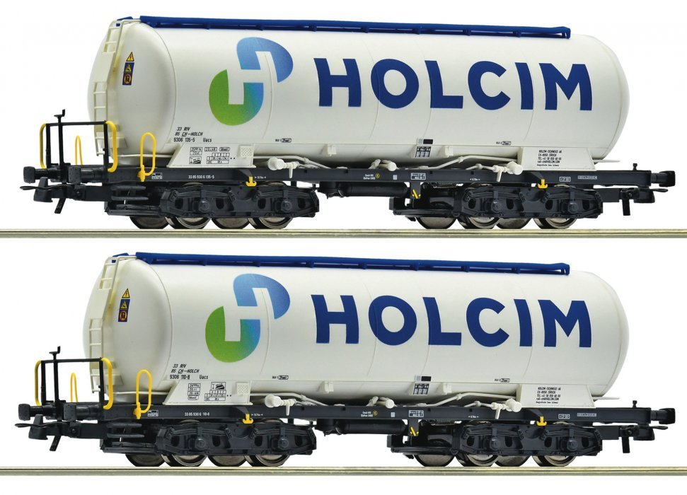 2 piece set: Silo wagons, Holcim, HO, Roco 6600233