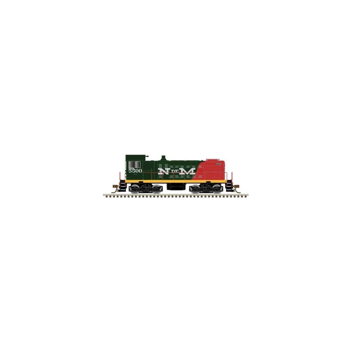 Alco S2 - Standard DC - Master(R) -- Nacionales de Mexico 5507 (black, red, white), N, Atlas Model Railroad Co. 40005706