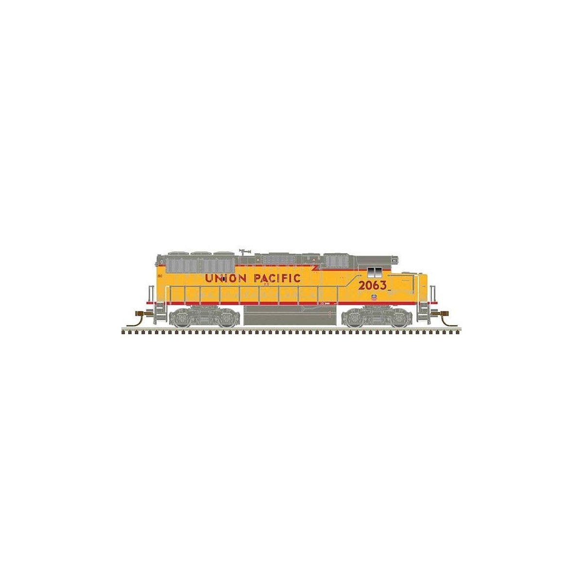 EMD GP60 - Standard DC - Master(TM) Silver -- Union Pacific 2063 (yellow, red, gray, red sill stripe), N, Atlas Model Railroad C