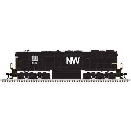 EMD SD35 High Nose - Standard DC - Master(R) Silver -- Norfolk & Western 1518 (black, white), HO, Atlas Model Railroad Co. 10004