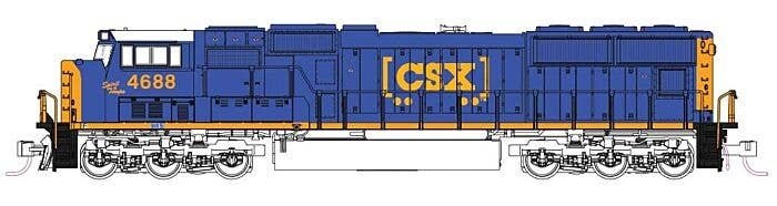 EMD SD70M with Flat Radiators - DCC -- CSX 4688 Spirit of Tampa (blue, yellow, Boxcar Logo), N, Kato USA Inc 1767617DCC