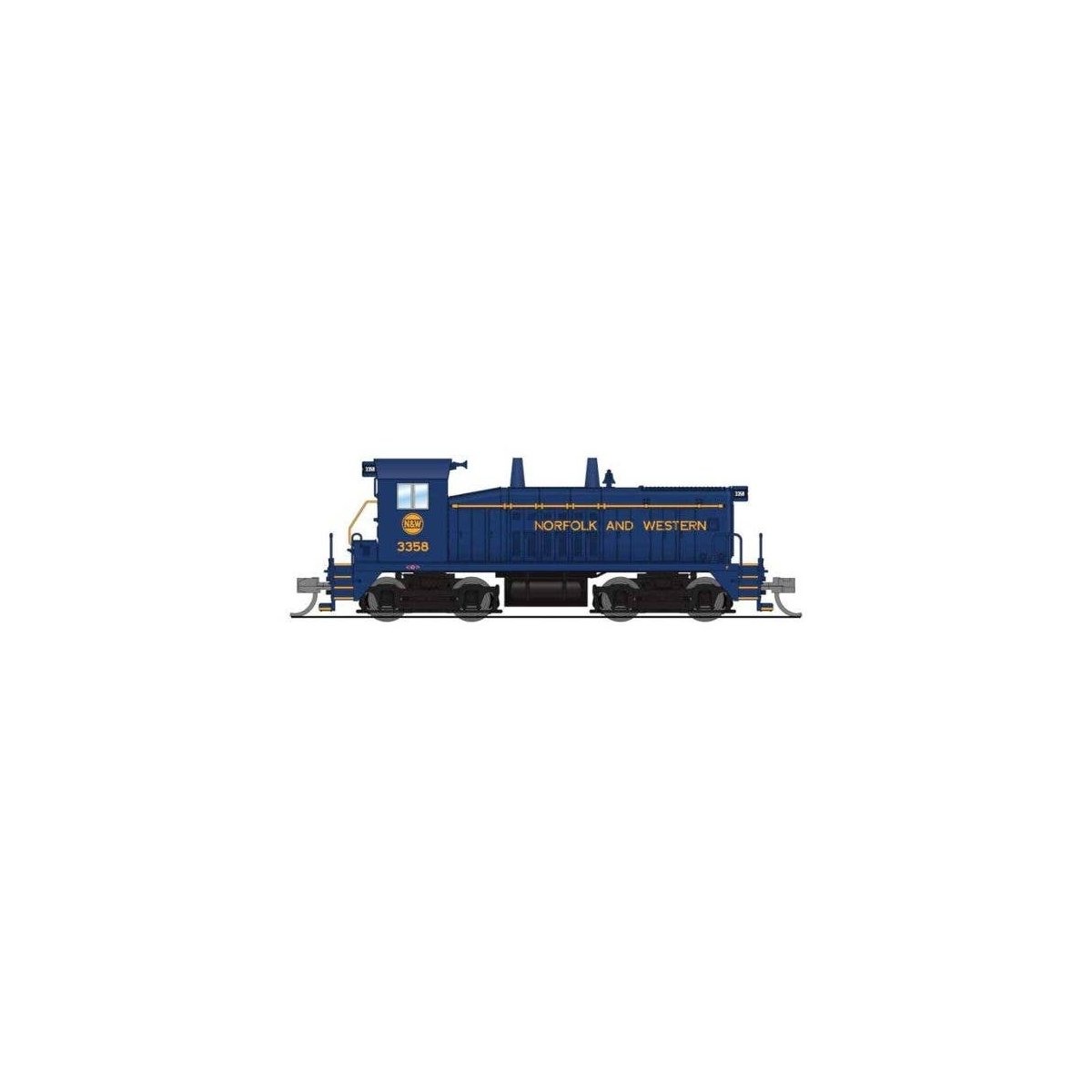 EMD SW7 - Sound and DCC - Paragon4(TM) -- Norfolk & Western 3362 (blue, yellow, Hamburger Logo), N, Broadway Limited Imports 934
