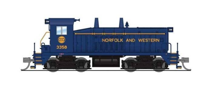 EMD SW7 - Standard DC - Stealth -- Norfolk & Western 3362 (blue, yellow, Hamburger Logo), N, Broadway Limited Imports 9383
