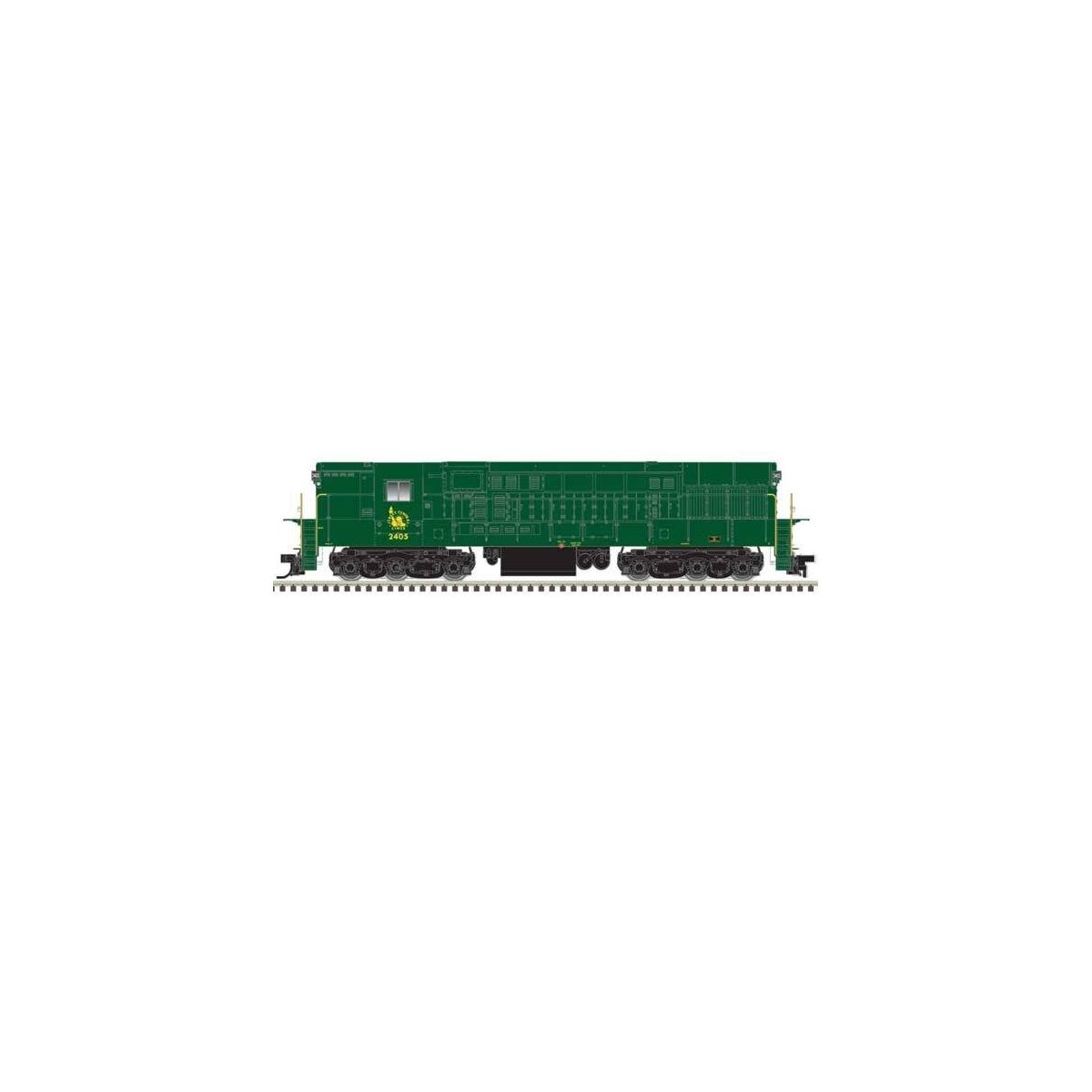 FM H-24-66 Phase 1B Trainmaster - Standard DC - Master(R) Silver -- Central Railroad of New Jersey 2405 (green, gold, no stripes