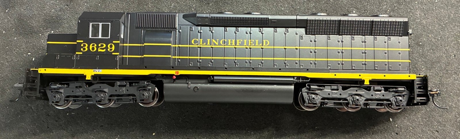 ***BLEMISHED (Sold as-is, see photos) REFURBISHED BR7974 EMD SD45, CRR 3629, Black & Yellow, Paragon4 Sound/DC/DCC, HO, BLI, 797