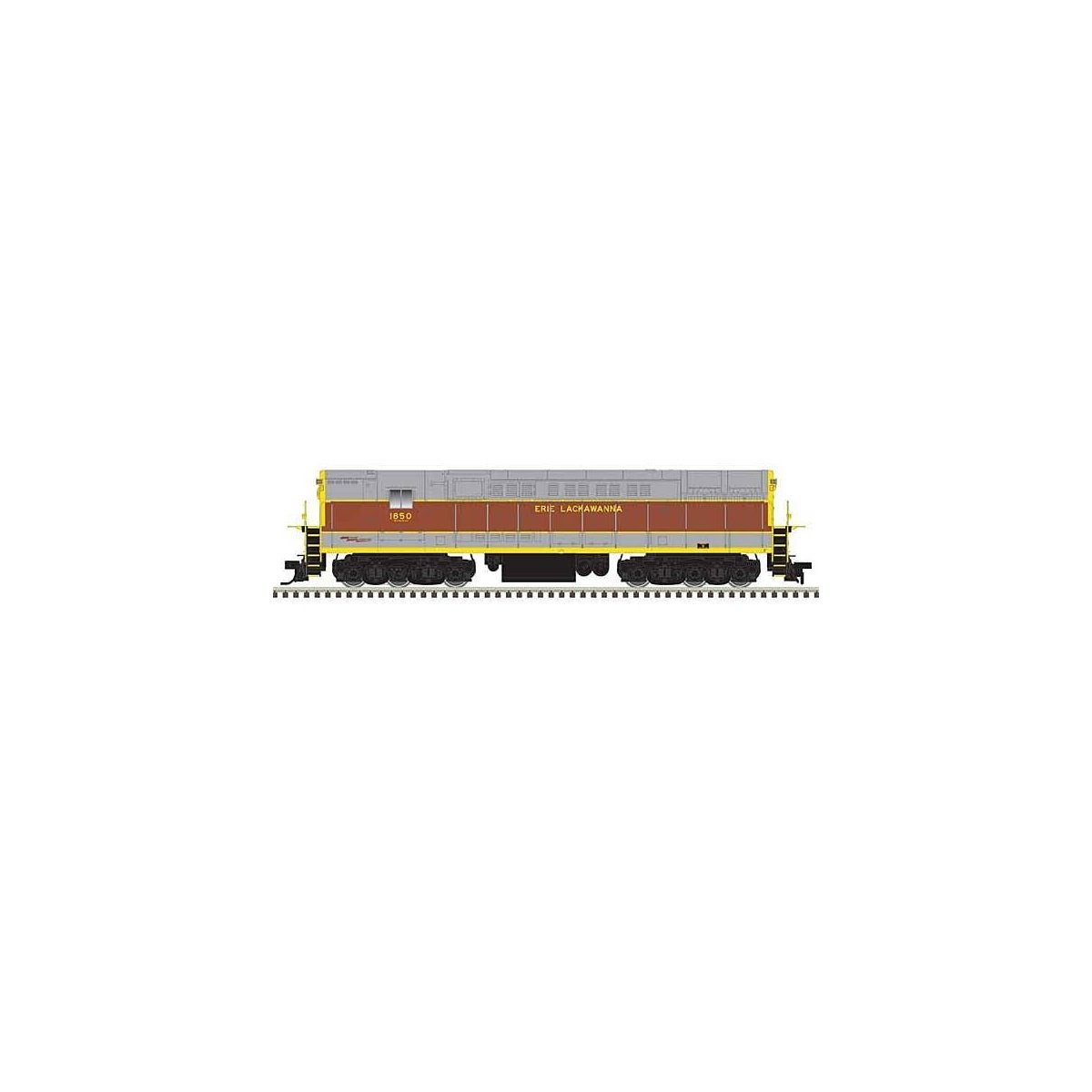 FM H-24-66 Phase 1A Trainmaster - Standard DC -- Erie-Lackawanna 1850 (gray, maroon Yellow Roadname), N, Atlas Model Railroad Co