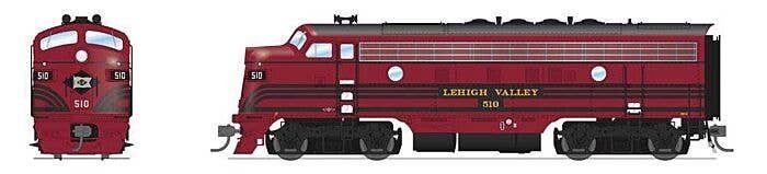 EMD F3A - Sound and DCC - Paragon4(TM) -- Lehigh Valley 512 (Cornell Red, black), HO, Broadway Limited Imports 8172