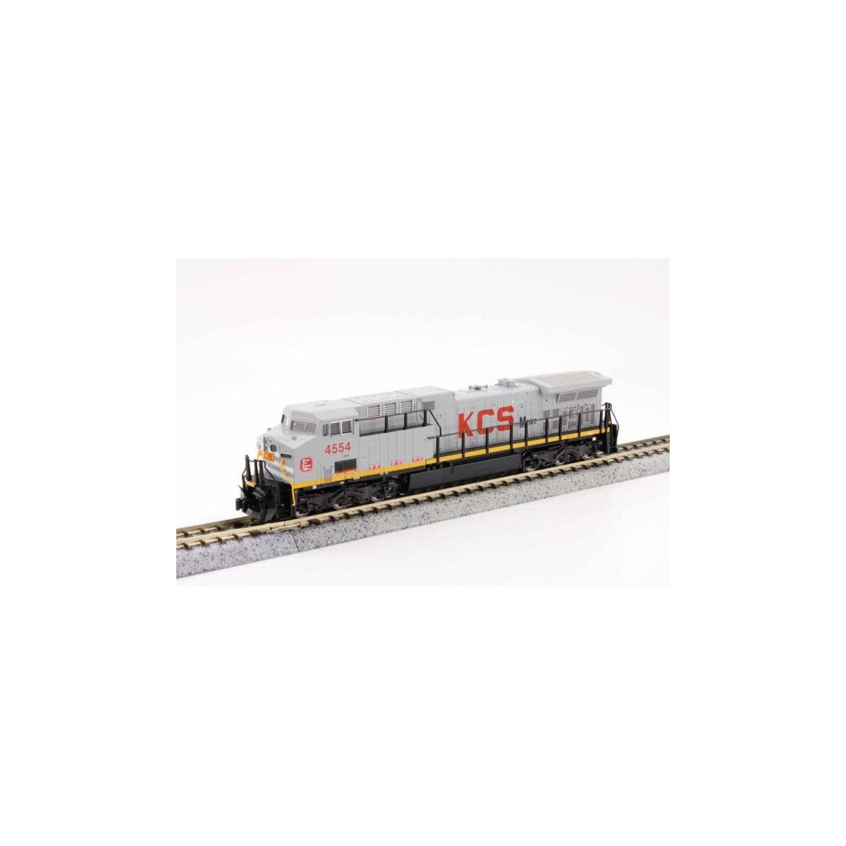 GE AC4400CW Low Numberboards - DCC -- Kansas City Southern de Mexico 4554 (gray, red, yellow), N, Kato USA Inc 1767045DCC