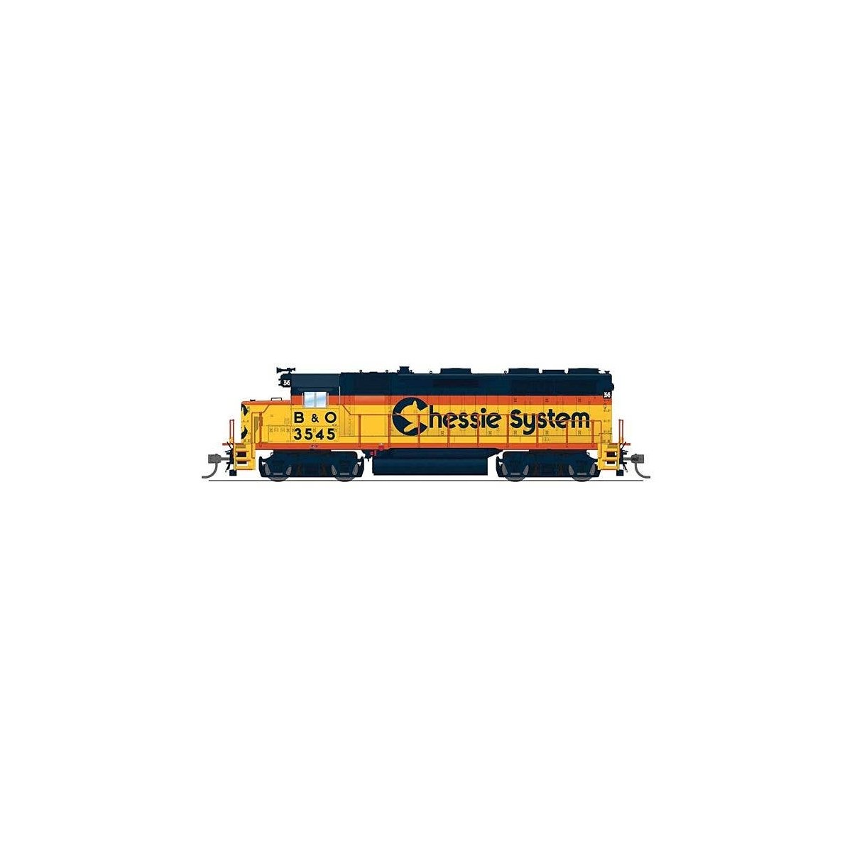 EMD GP35 Low Nose - Sound and DCC - Paragon4(TM) -- Chessie System B&O 3551 (yellow, blue, vermillion), HO, Broadway Limited Imp