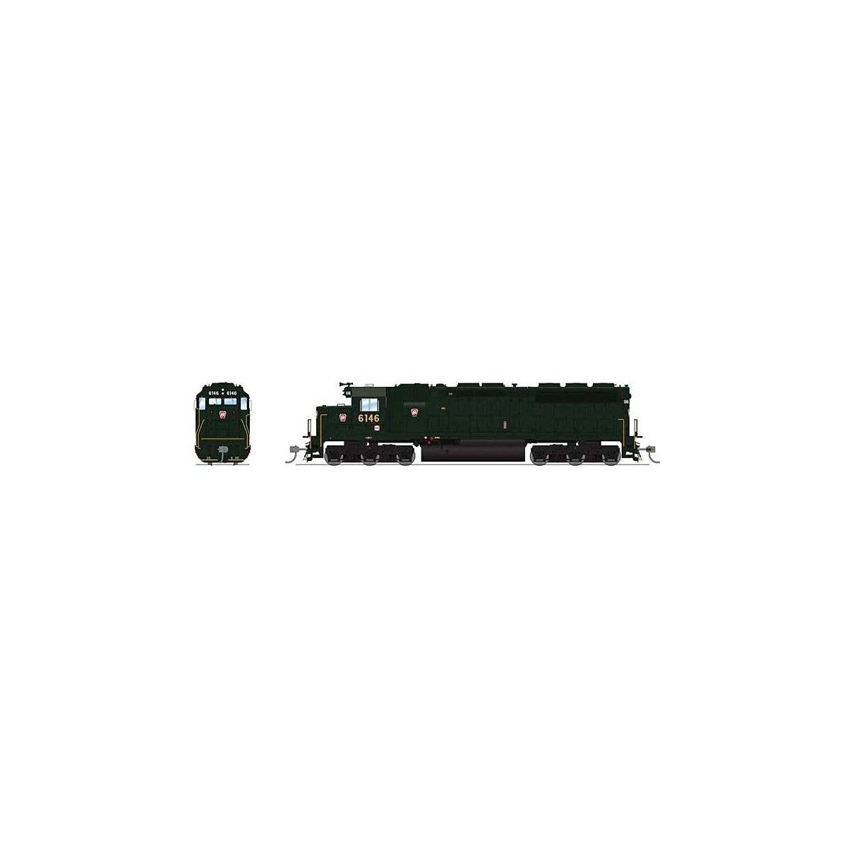 EMD SD45 Low-Nose - Sound & DCC - Paragon4(TM) -- Pennsylvania Railroad 6146 (Brunswick Green, Small Keystone), HO, Broadway Lim