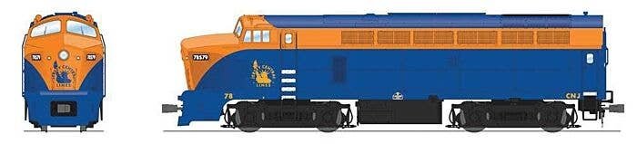 Baldwin RF16A Sharknose A - Sound & DCC - Paragon4(TM) -- Central Railroad of New Jersey 79 (Fantasy Scheme, blue, tangerine), H