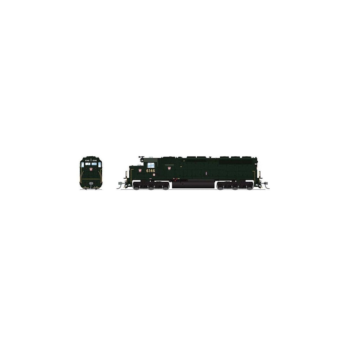 EMD SD45 Low-Nose - Sound & DCC - Paragon4(TM) -- Pennsylvania Railroad 6155 (Brunswick Green, Small Keystone), HO, Broadway Lim