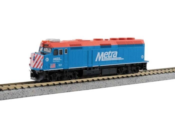 EMD F40PH Commuter Version - DCC -- Metra 157 City of Palatine (blue, red, white), N, Kato USA Inc 1769107DCC