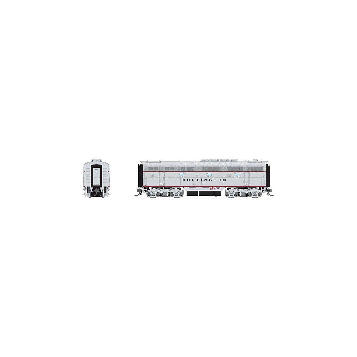 EMD F3B - Sound and DCC - Paragon4(TM) -- Chicago, Burlington & Quincy 9961B (silver, black, red), HO, Broadway Limited Imports 